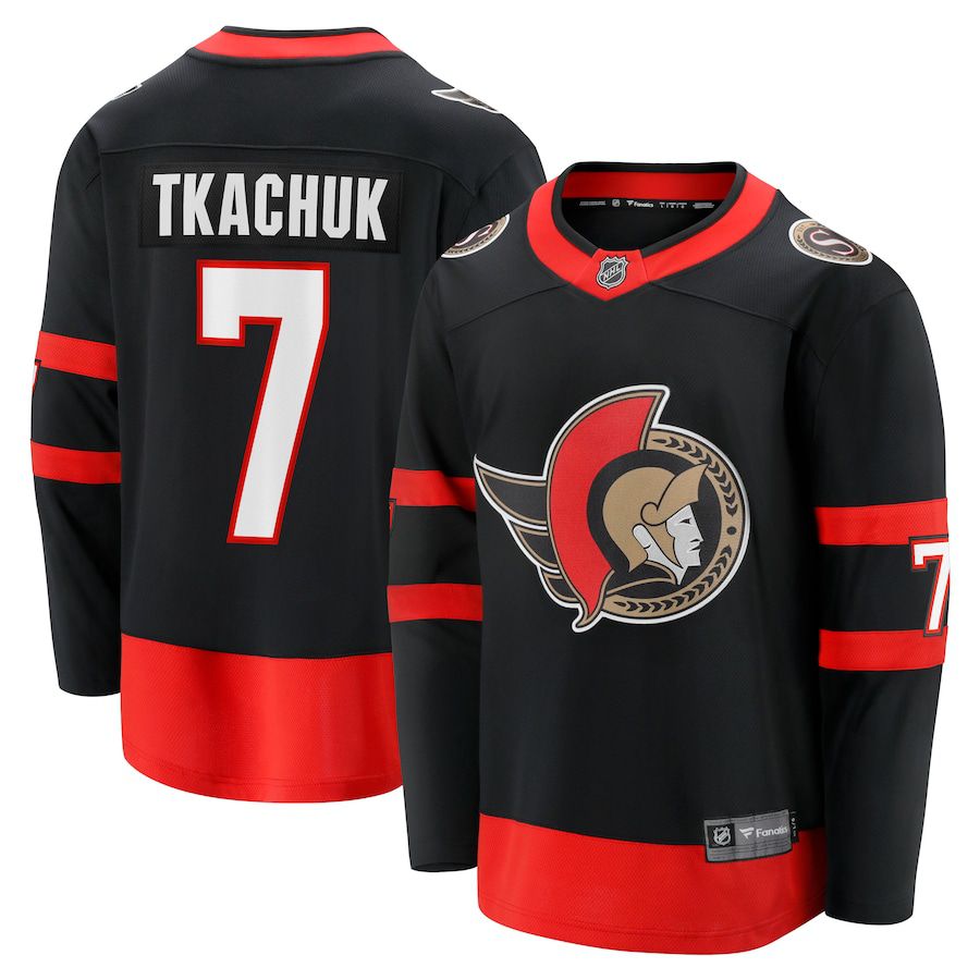 Men Ottawa Senators #7 Brady Tkachuk Fanatics Branded Black Home Breakaway NHL Jersey->customized nhl jersey->Custom Jersey